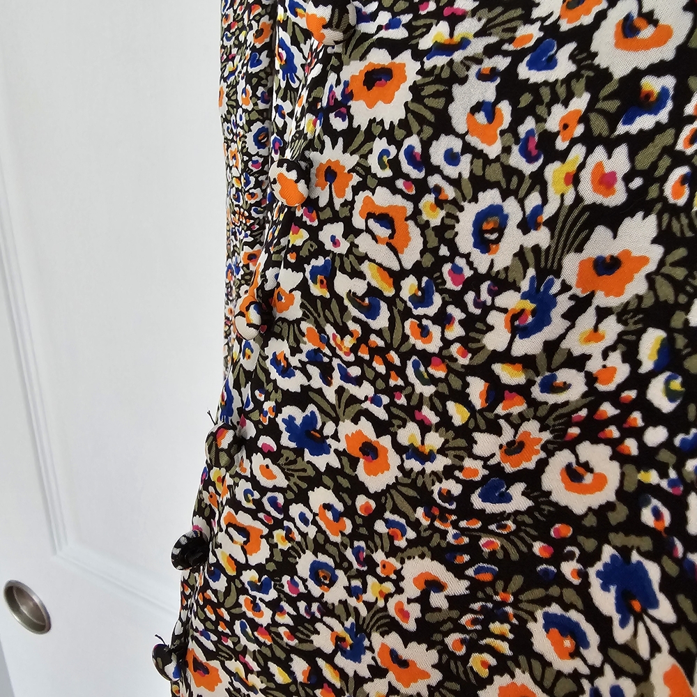 BODEN Black Floral Midi Dress - Picture 6 of 9